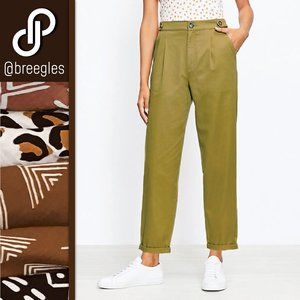 LOFT Button Tab Tapered Pants in Twill